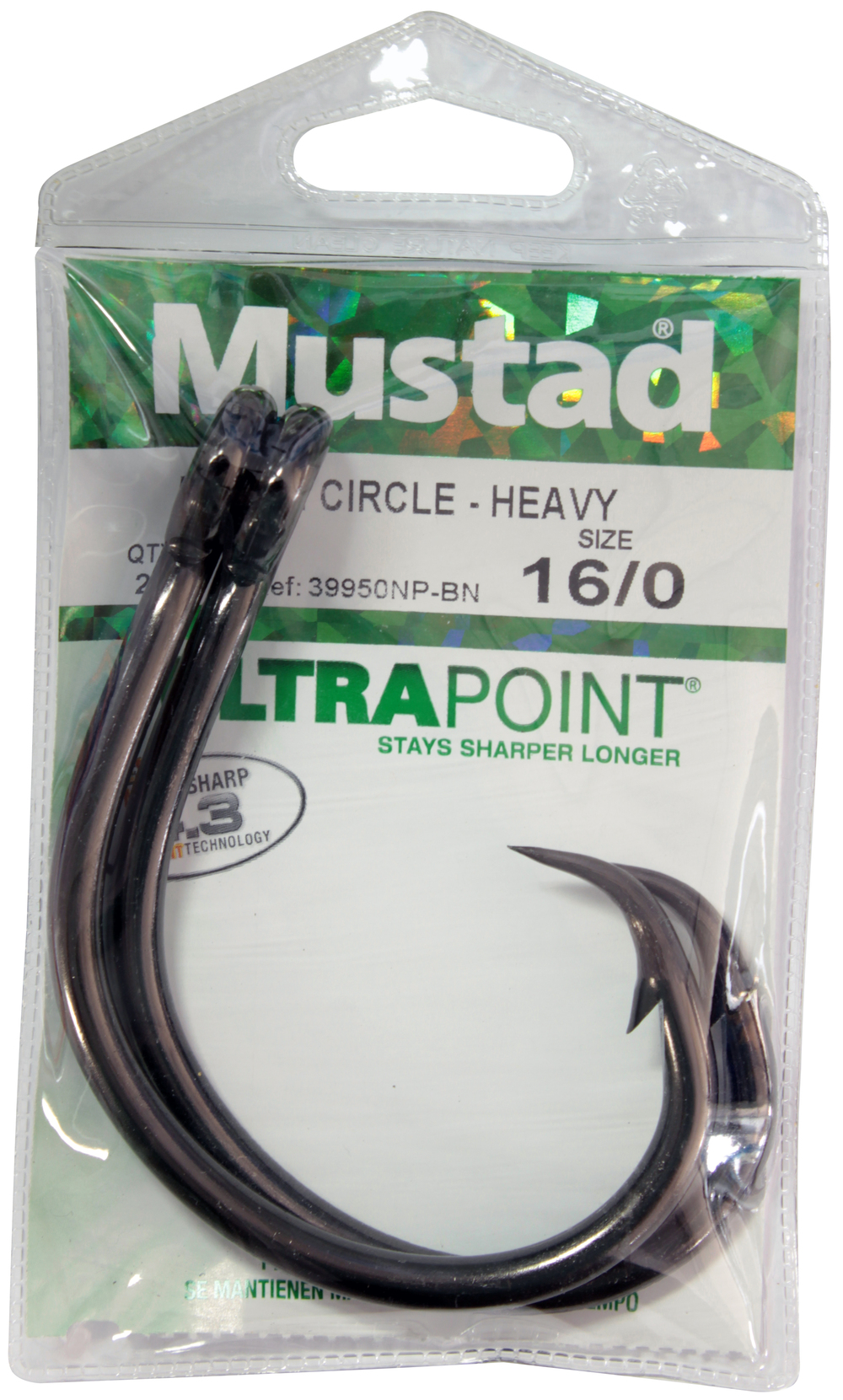 Mustad 39940NP-BN Demon Perfect Circle Hooks Size 1/0 Jagged Tooth Tackle