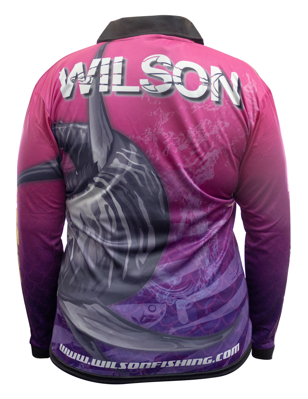 Team Wilson Pink/Purple Kids Tournament Long Sleeve Fishing Shirt with  Collar